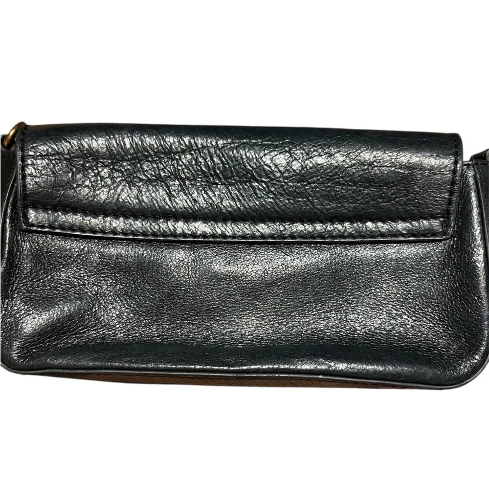 Tory Burch Black Leather Clutch with Gold Emblem - Picture 2 of 2